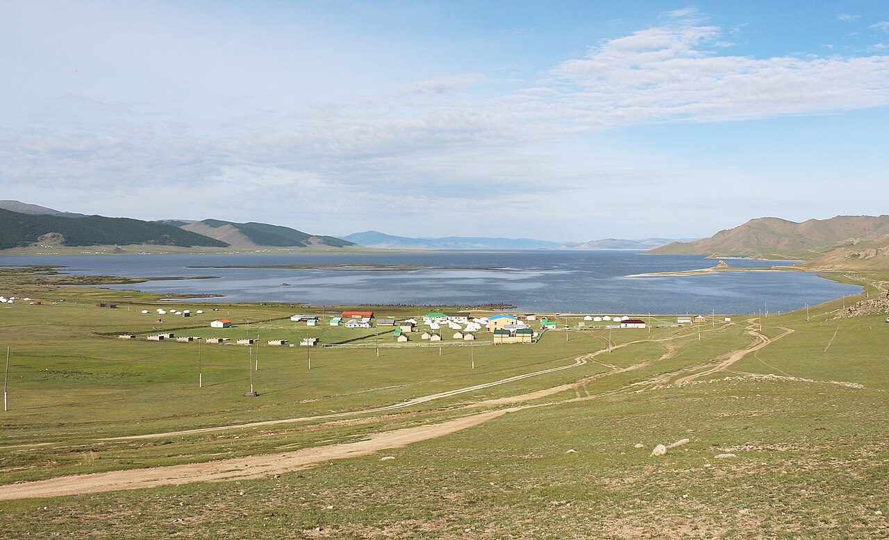 Terkhiin Tsagaan Lake and the Khorgo volcano